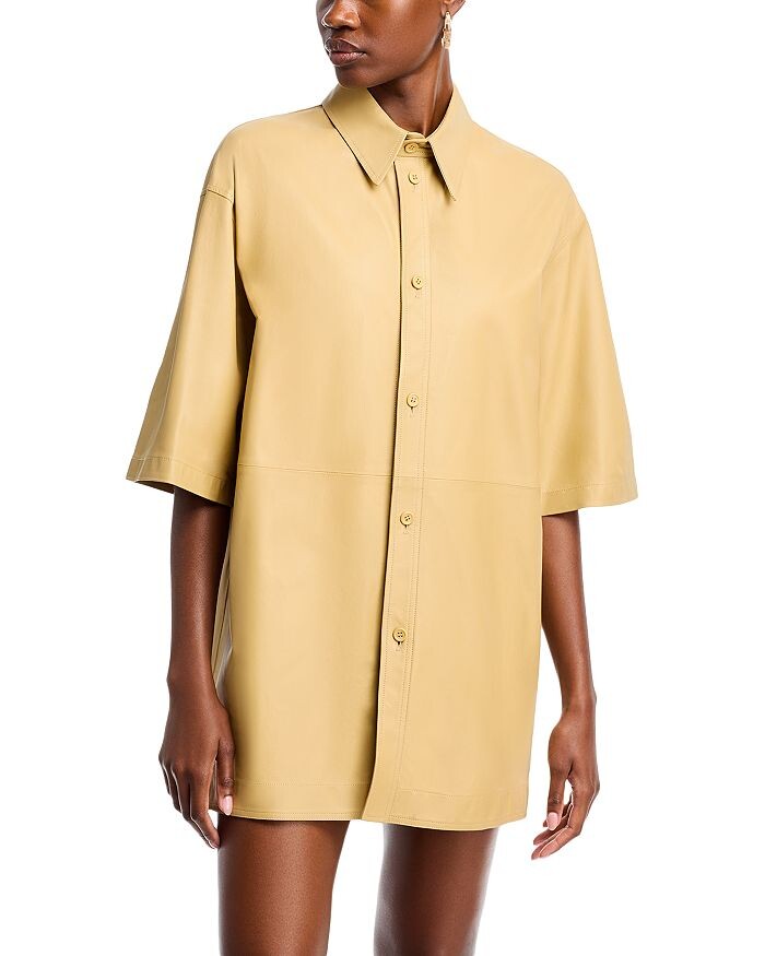 Кожаное платье-рубашка Fabiana Filippi, желтый
Кожаное платье-рубашка Fabiana Filippi, желтый