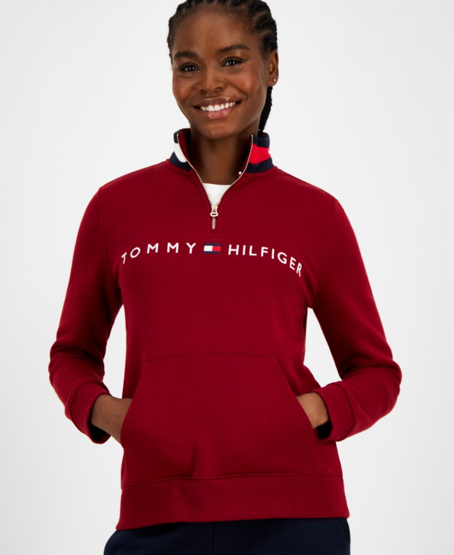 Женская толстовка на молнии до середины груди с вышитым логотипом Tommy Hilfiger, Crimson
Женская толстовка на молнии до середины груди с вышитым логотипом Tommy Hilfiger, Crimson