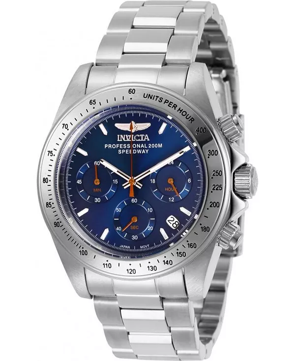 Мужские кварцевые часы-хронограф Speedway 27770 с темно-синим циферблатом Invicta, silver
Мужские кварцевые часы-хронограф Speedway 27770 с темно-синим циферблатом Invicta, silver