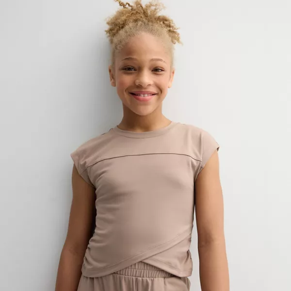 Спортивная футболка-тюльпан для девочек 7-16 лет Tek Gear, коричневый 
Спортивная футболка-тюльпан для девочек 7-16 лет Tek Gear, коричневый