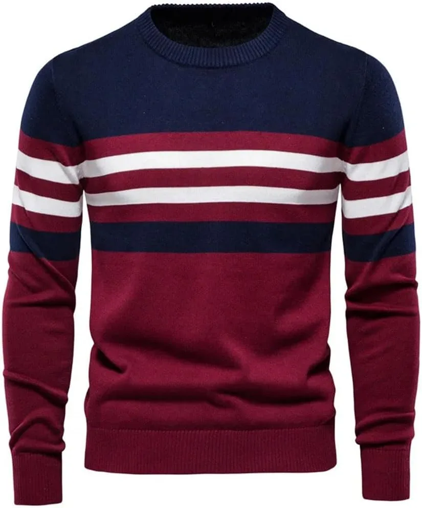 Мужской полосатый свитер из хлопка O-Neck Pullover
Мужской полосатый свитер из хлопка O-Neck Pullover