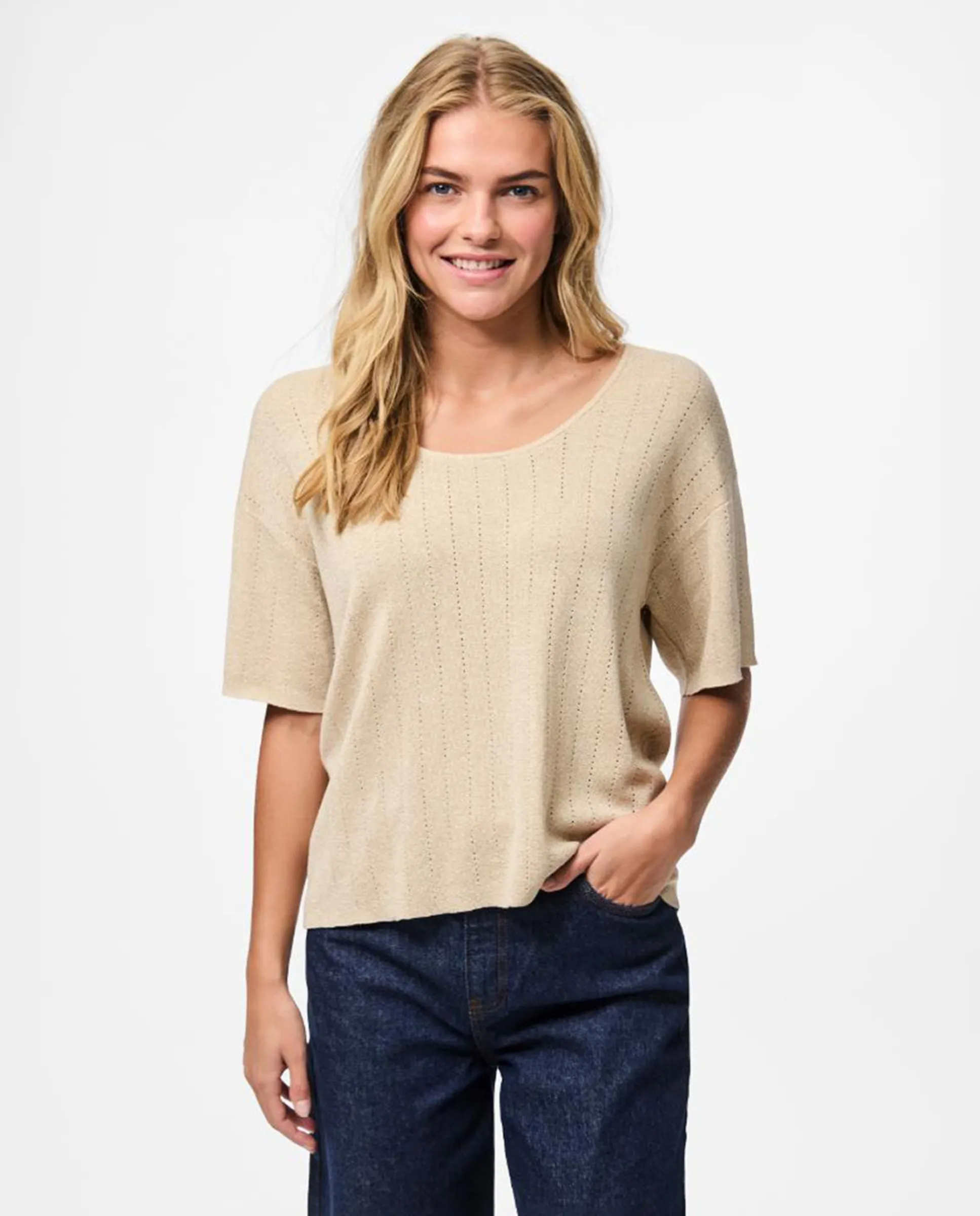 Женский топ с коротким рукавом из люрекса Pieces, пастельно-розовый
Женский топ с коротким рукавом из люрекса Pieces, пастельно-розовый