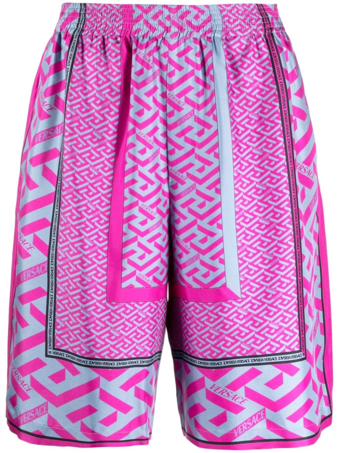 Шорты-бермуды с узором La Greca и вставками Versace, розовый
Шорты-бермуды с узором La Greca и вставками Versace, розовый