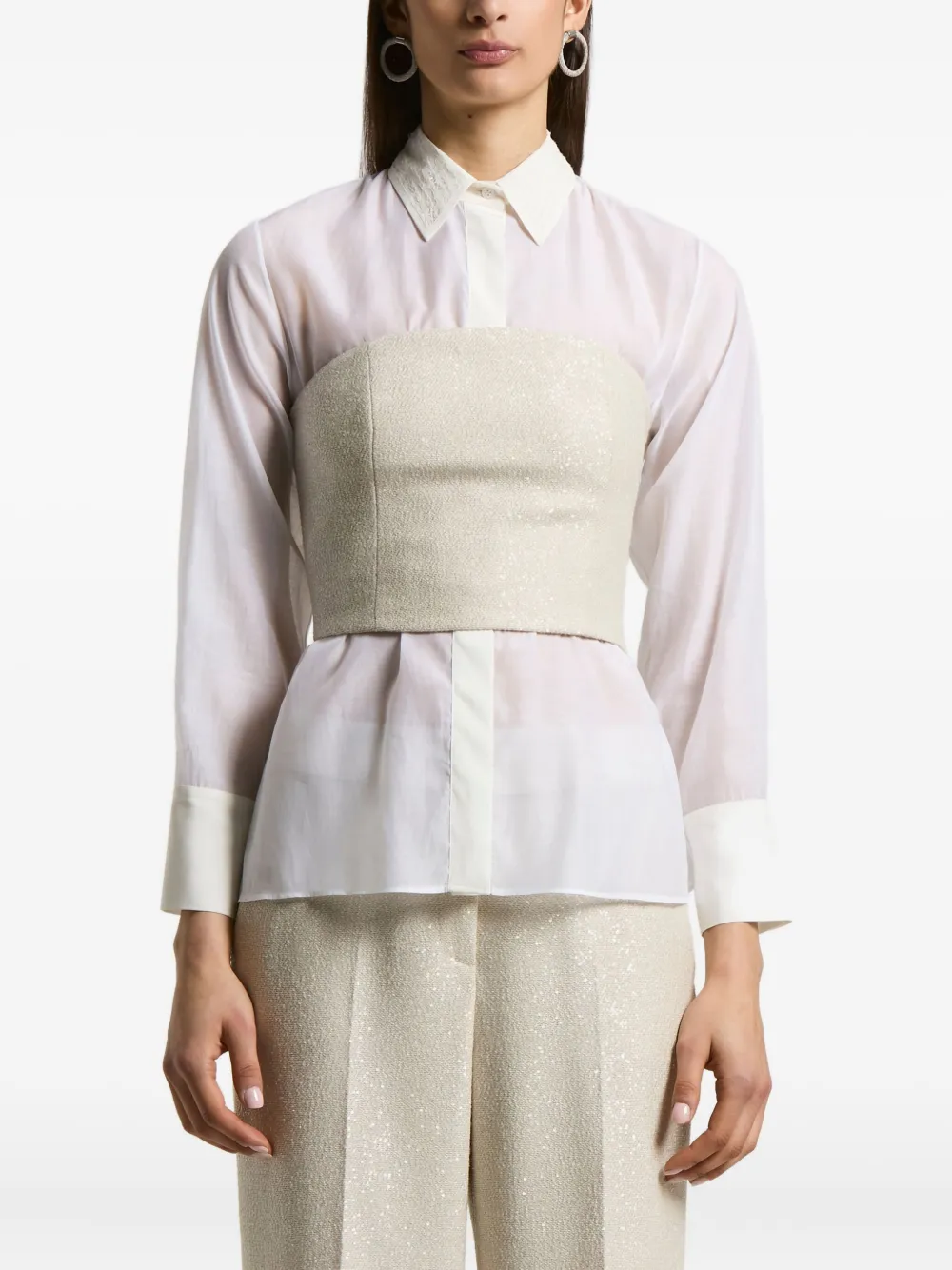 Топ без бретелек, украшенный пайетками Peserico, нейтральный
Топ без бретелек, украшенный пайетками Peserico, нейтральный