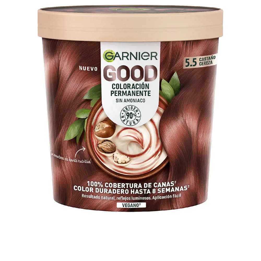 Краска для волос Good coloración permanente Garnier, цвет 5.5 castaño cereza, 217 мл.
Краска для волос Good coloración permanente Garnier, цвет 5.5 castaño cereza, 217 мл.