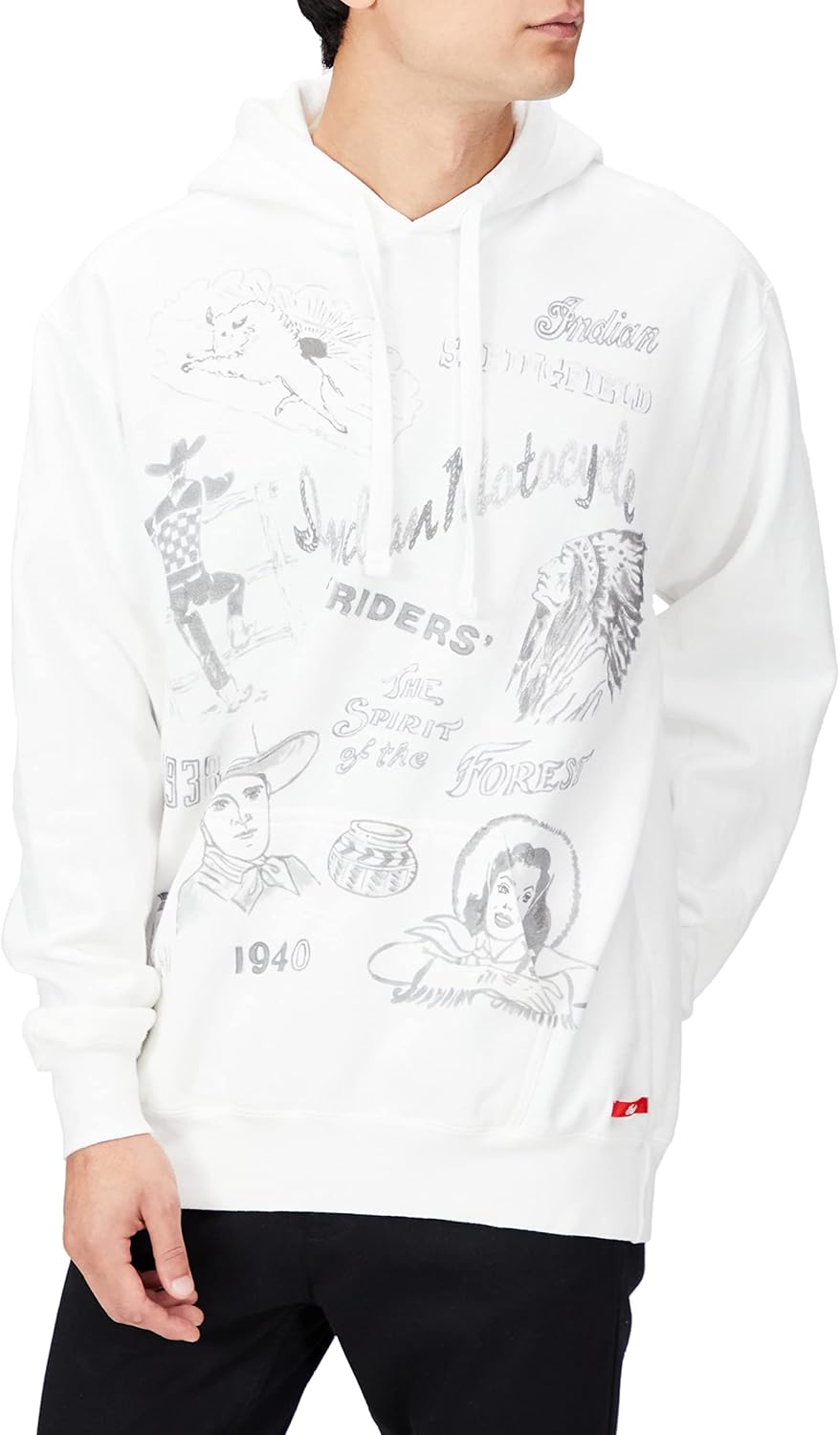 Толстовка с капюшоном, расписанная вручную, в стиле Дикого Запада Indian, белый
Толстовка с капюшоном, расписанная вручную, в стиле Дикого Запада Indian, белый