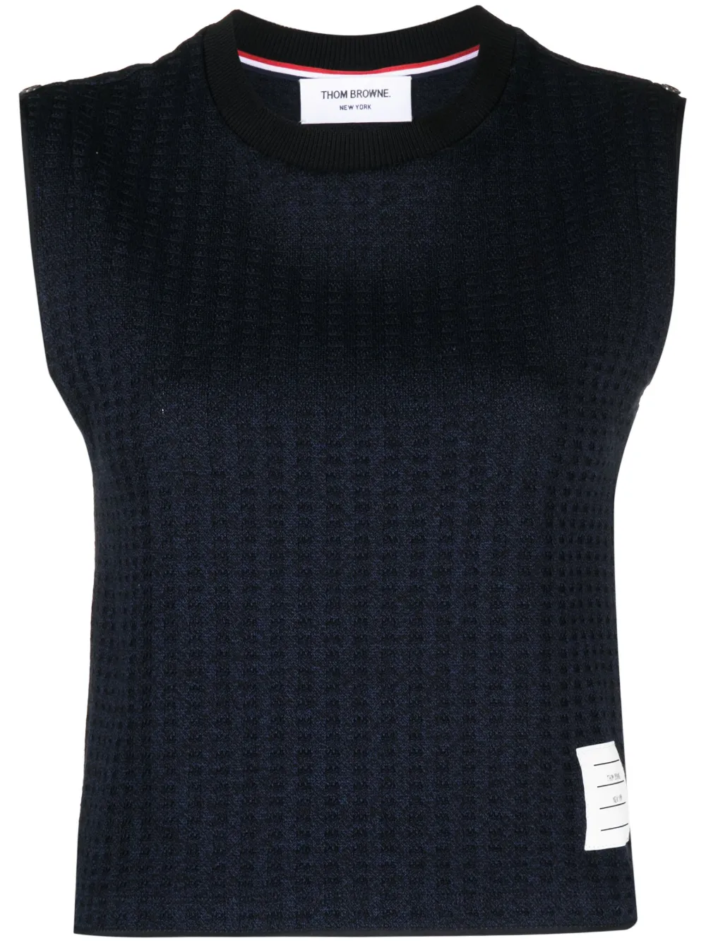 Жаккардовый топ с нашивкой-логотипом THOM BROWNE, синий
Жаккардовый топ с нашивкой-логотипом THOM BROWNE, синий