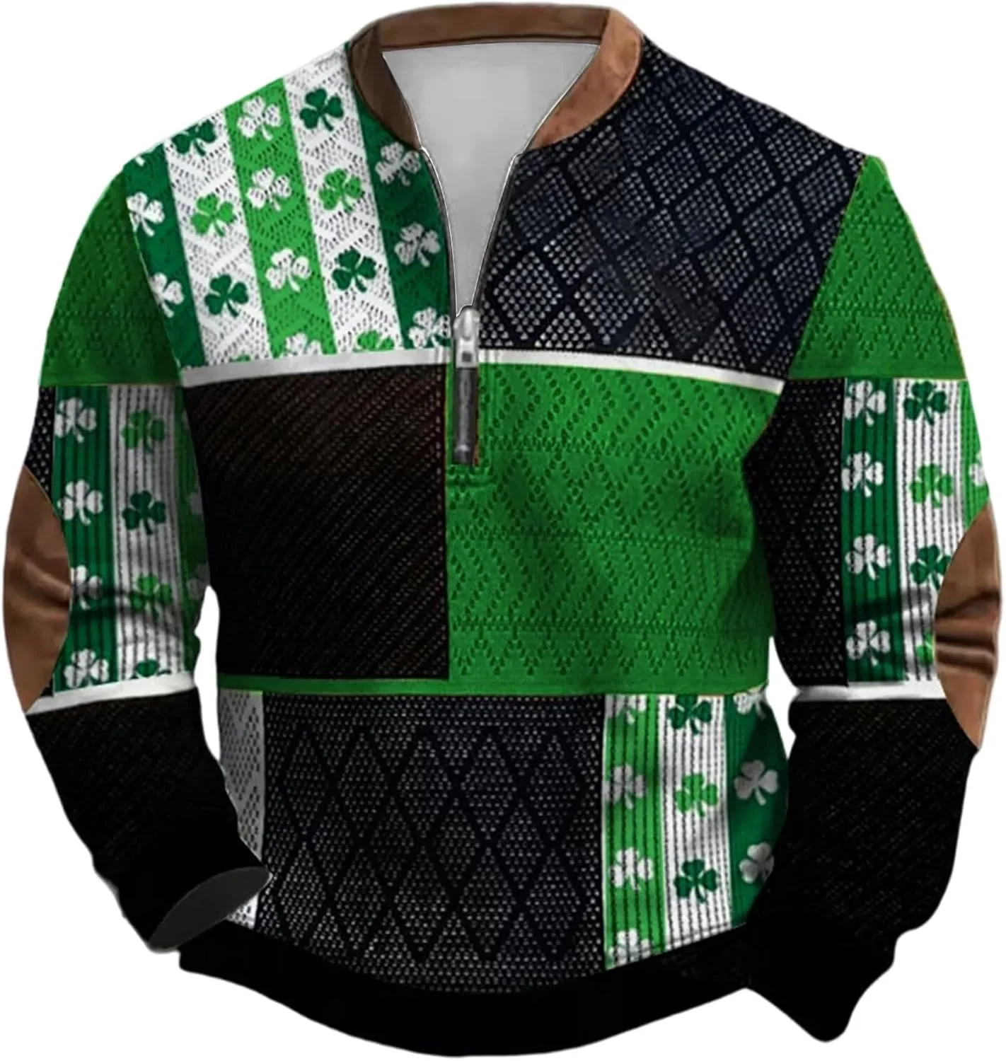 Мужской свитшот Half Zip с клевером St Patricks Day, Plus Size
Мужской свитшот Half Zip с клевером St Patricks Day, Plus Size