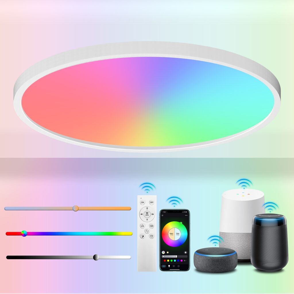 Светодиодный потолочный светильник Speed 30 Вт, белый потолочный светильник RGB с регулируемой яркостью и дистанционным управлением, Bluetooth, WIFI, Alexa Control, гостиная, спальня, 30 см, круглый forever speed
Светодиодный потолочный светильник Speed 30 Вт, белый потолочный светильник RGB с регулируемой яркостью и дистанционным управлением, Bluetooth, WIFI, Alexa Control, гостиная, спальня, 30 см, круглый forever speed