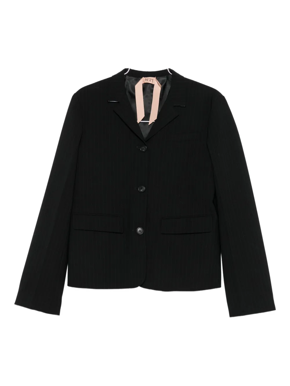 Пиджак в тонкую полоску с тремя пуговицами Nº21, черный
Пиджак в тонкую полоску с тремя пуговицами Nº21, черный
