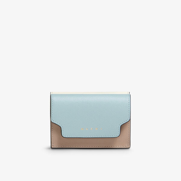 Кожаный кошелек на молнии с логотипом Marni, синий
Кожаный кошелек на молнии с логотипом Marni, синий