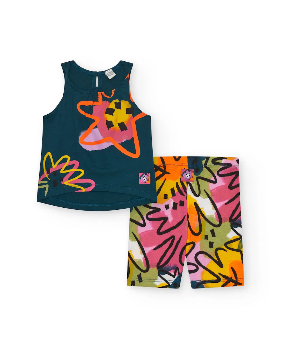 Комплект для девочки с футболкой без рукавов и велосипедными леггинсами Tuc tuc, темно-зеленый
Комплект для девочки с футболкой без рукавов и велосипедными леггинсами Tuc tuc, темно-зеленый