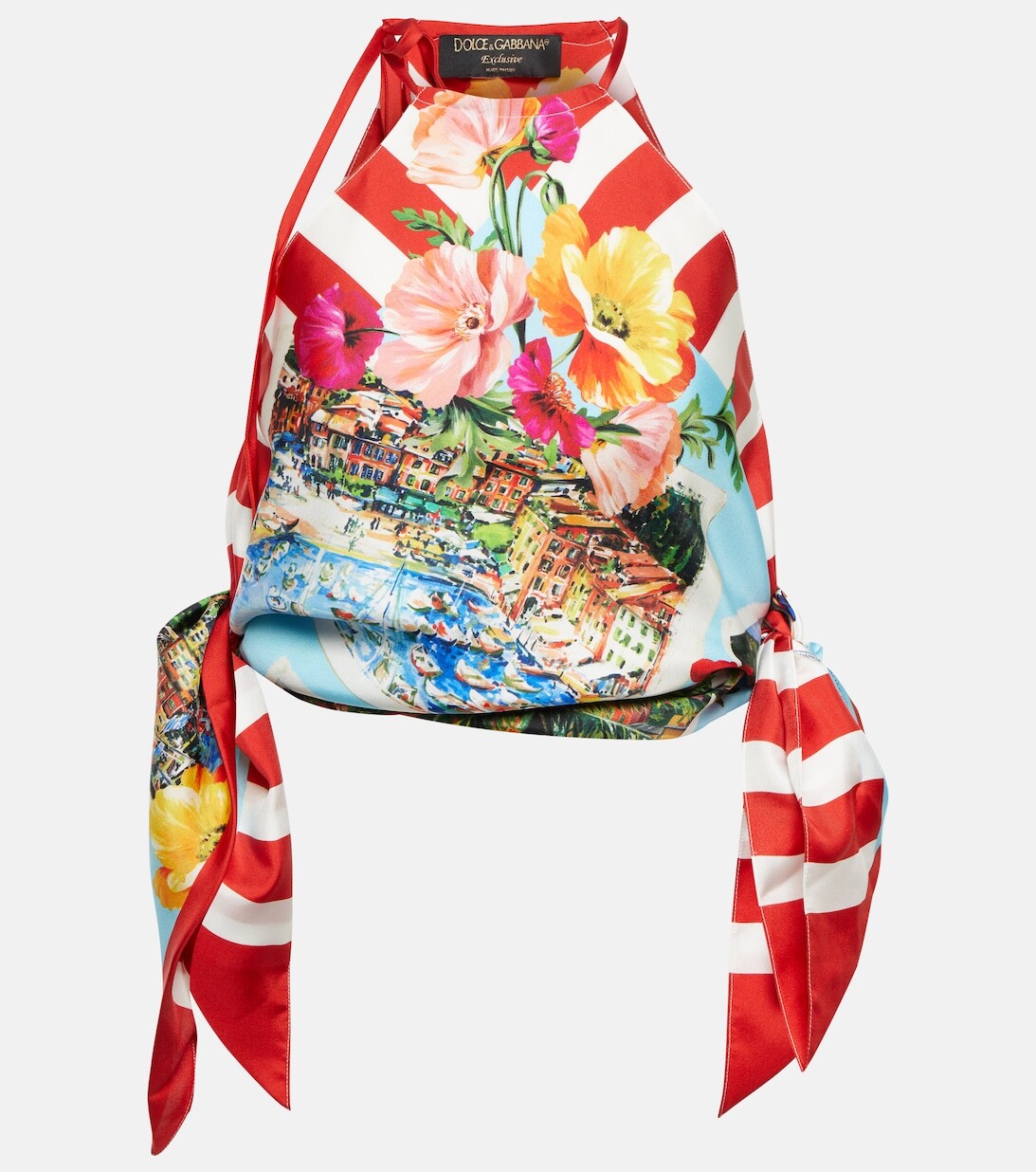 Укороченный топ из шелка с принтом Portofino DOLCE&GABBANA, разноцветный
Укороченный топ из шелка с принтом Portofino DOLCE&GABBANA, разноцветный