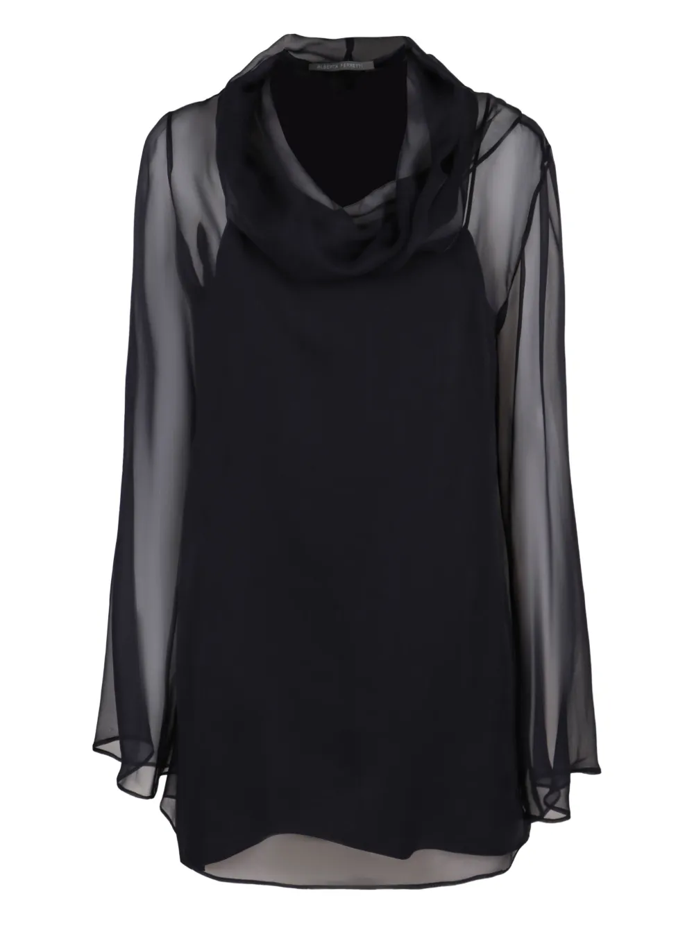 Прозрачная блузка с воротником-хомут Alberta Ferretti, черный
Прозрачная блузка с воротником-хомут Alberta Ferretti, черный