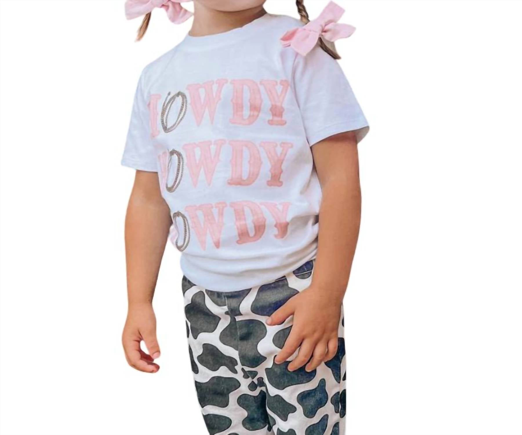 Футболка с графическим принтом «Howdy» для девочек белого цвета Bailey's Blossoms
Футболка с графическим принтом «Howdy» для девочек белого цвета Bailey's Blossoms