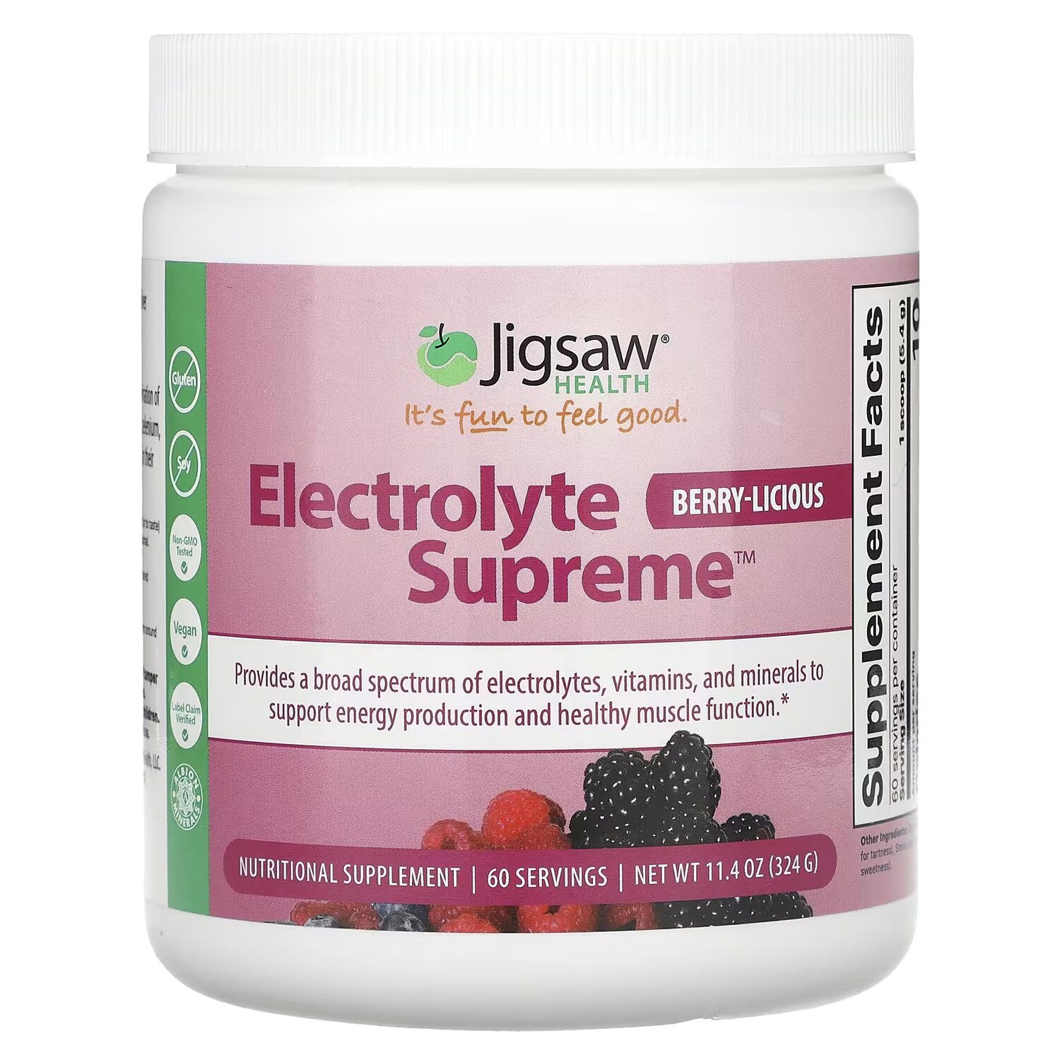 Electrolyte Supreme, ягодная ягода, 11,4 унции (324 г) Jigsaw Health
Electrolyte Supreme, ягодная ягода, 11,4 унции (324 г) Jigsaw Health