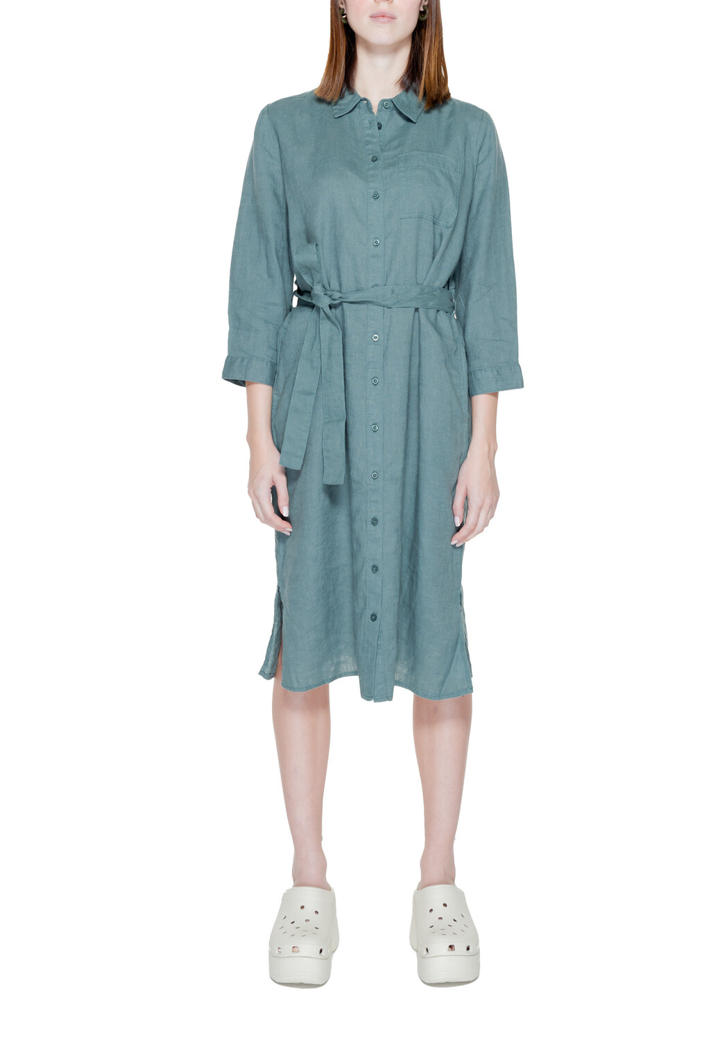 Платье Street One на пуговицах, зеленый
Платье Street One на пуговицах, зеленый