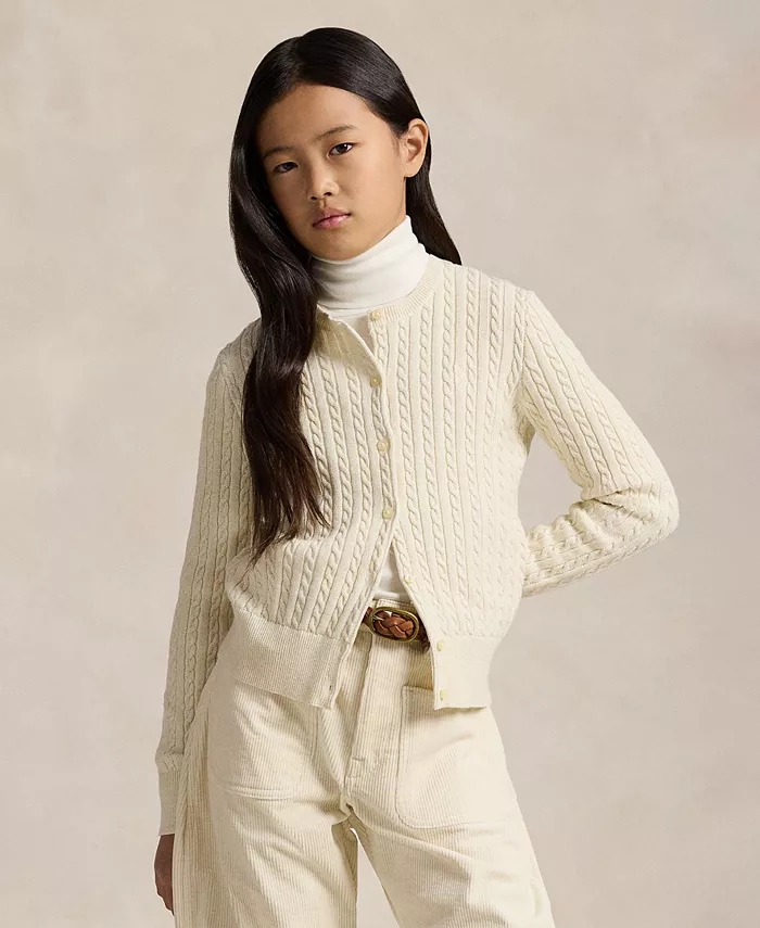 Детская кардиган-кофта с металлизированной резинкой из хлопковой смеси для девочек 7-16 лет Polo Ralph Lauren, слоновая кость/кремовый
Детская кардиган-кофта с металлизированной резинкой из хлопковой смеси для девочек 7-16 лет Polo Ralph Lauren, слоновая кость/кремовый