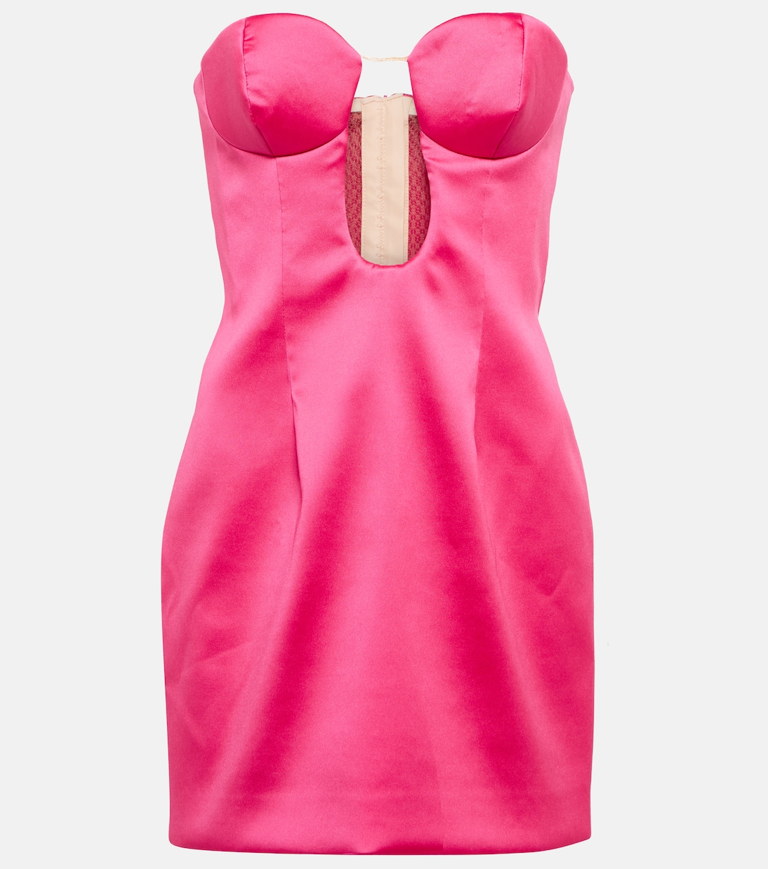 Атласное мини-платье без бретелек с вырезом Magda Butrym, розовый
Атласное мини-платье без бретелек с вырезом Magda Butrym, розовый
