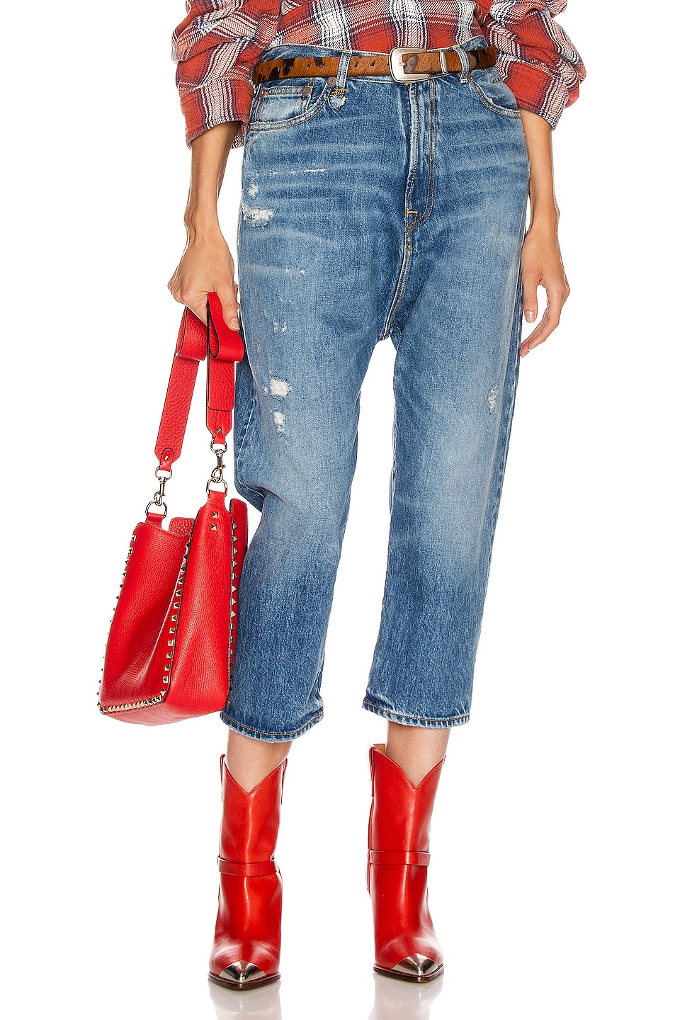 Укороченные джинсы с заниженной талией R13, Bain Blue
Укороченные джинсы с заниженной талией R13, Bain Blue