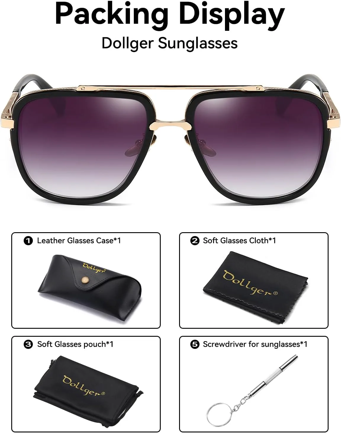 Солнцезащитные очки-авиаторы Dollger увеличенного квадратного размера для мужчин, модель «пилот», золотистая оправа, ретро-стиль, A1-black Frame/Gradient Grey Lens
Солнцезащитные очки-авиаторы Dollger увеличенного квадратного размера для мужчин, модель «пилот», золотистая оправа, ретро-стиль, A1-black Frame/Gradient Grey Lens