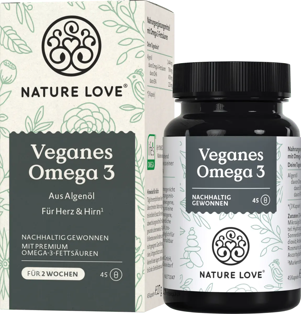 Омега-3 веганские капсулы 45 штук по 27 г Nature Love
Омега-3 веганские капсулы 45 штук по 27 г Nature Love