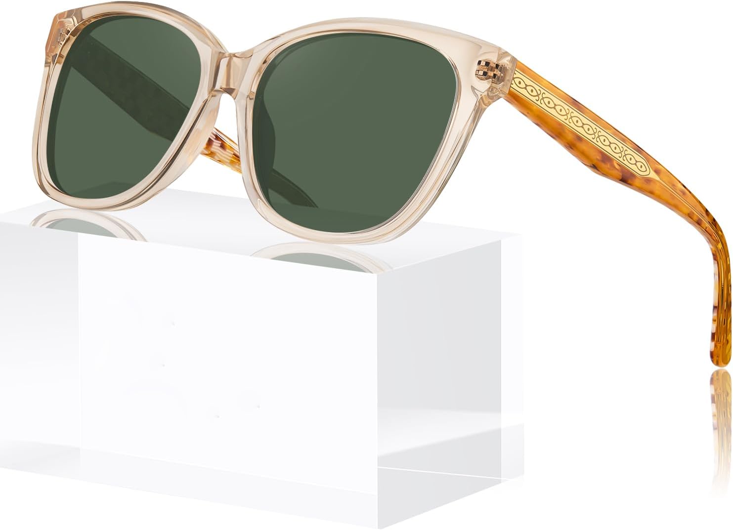 Женские квадратные поляризованные солнцезащитные очки CARFIA с защитой от УФ-излучения, итальянский дизайн, ретро-стиль, рельефный узор, проволочный каркас, 5-translucent Tea Frame Gradient Green Lenses
Женские квадратные поляризованные солнцезащитные очки CARFIA с защитой от УФ-излучения, итальянский дизайн, ретро-стиль, рельефный узор, проволочный каркас, 5-translucent Tea Frame Gradient Green Lenses