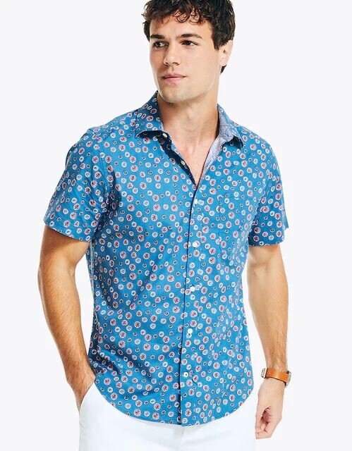 Мужская рубашка классического кроя с фантазийным принтом Nautica, синий
Мужская рубашка классического кроя с фантазийным принтом Nautica, синий