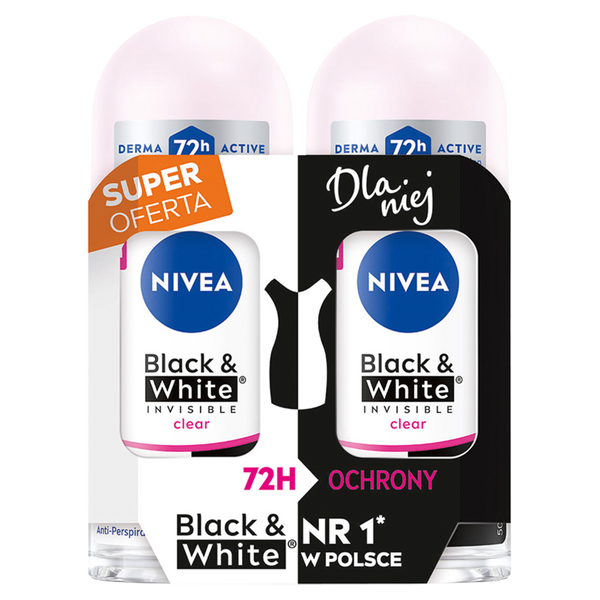 Двойная упаковка: шариковый антиперспирант для женщин, 2x50 мл Nivea Black&White clear
Двойная упаковка: шариковый антиперспирант для женщин, 2x50 мл Nivea Black&White clear