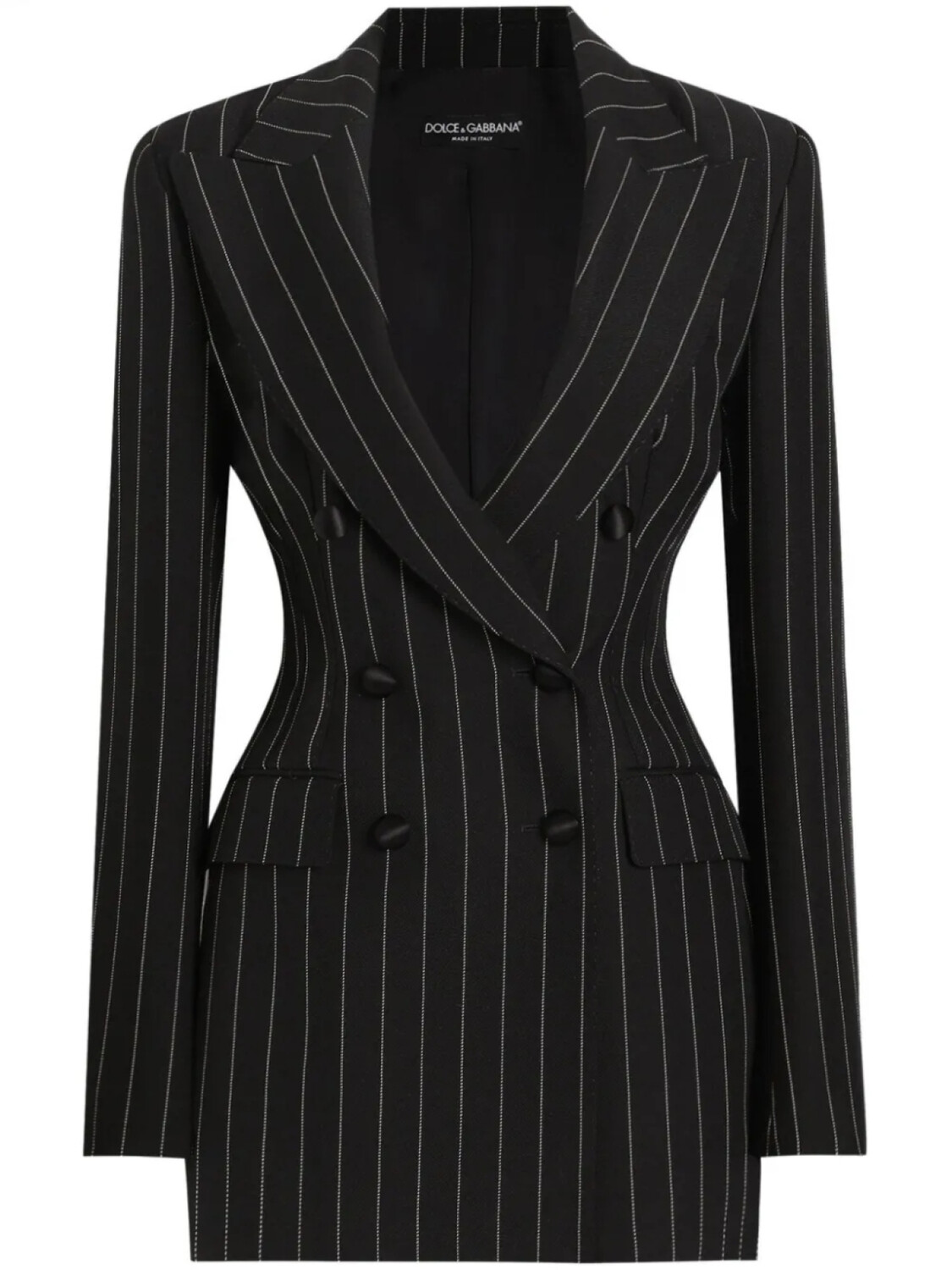 Dolce & Gabbana двубортный пиджак в полоску, черный
Dolce & Gabbana двубортный пиджак в полоску, черный