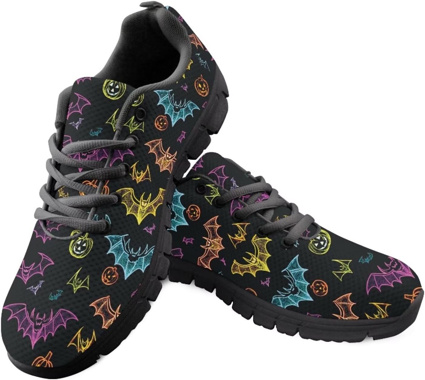 Кроссовки Jeiento на Хэллоуин для мужчин и женщин, спортивные с шнуровкой, сетчатые, дышащие, для бега, тенниса, Colorful Bats
Кроссовки Jeiento на Хэллоуин для мужчин и женщин, спортивные с шнуровкой, сетчатые, дышащие, для бега, тенниса, Colorful Bats