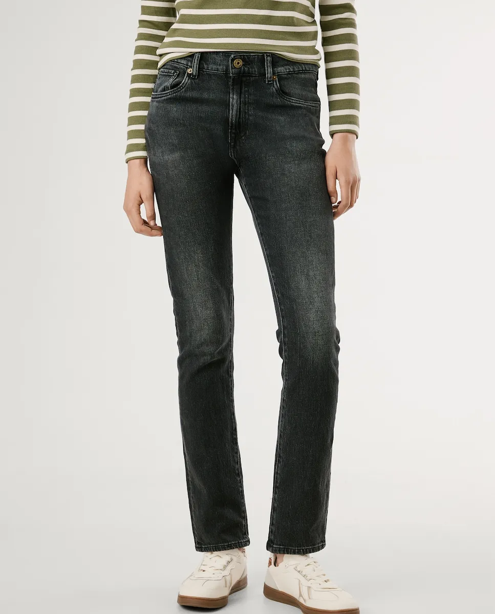 Прямые женские джинсы средней посадки с эффектом износа Pepe Jeans, черный
Прямые женские джинсы средней посадки с эффектом износа Pepe Jeans, черный