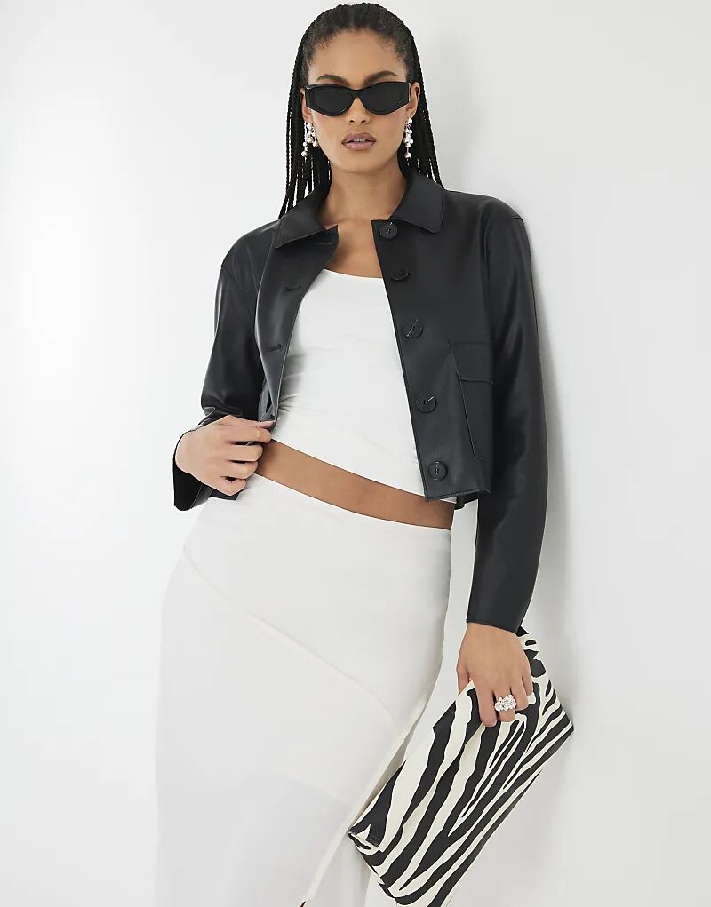 Куртка River Island из искусственной кожи на пуговицах черного цвета
Куртка River Island из искусственной кожи на пуговицах черного цвета