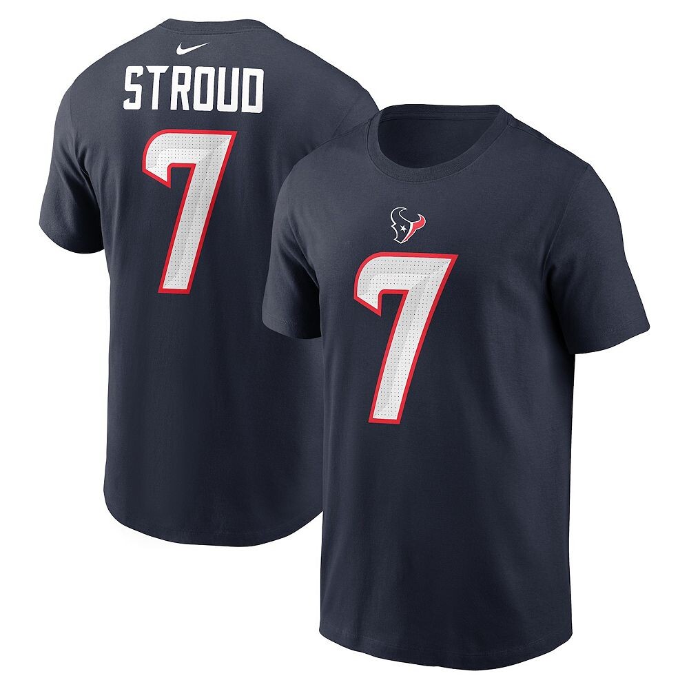 Мужские кроссовки Nike C. Темно-синяя футболка Stroud Houston Texans с именем и номером игрока, цвет Txs Navy
Мужские кроссовки Nike C. Темно-синяя футболка Stroud Houston Texans с именем и номером игрока, цвет Txs Navy
