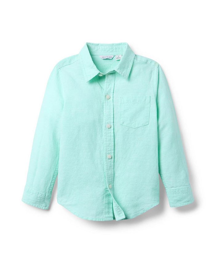 Унисекс рубашка из льна и хлопка Janie and Jack, зеленый
Унисекс рубашка из льна и хлопка Janie and Jack, зеленый