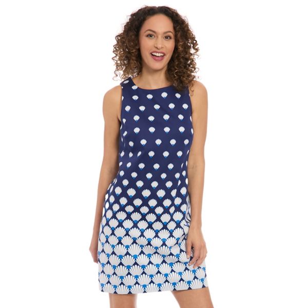 Мини-платье-футляр из сатина без рукавов для миниатюрных London Times, цвет navy white
Мини-платье-футляр из сатина без рукавов для миниатюрных London Times, цвет navy white