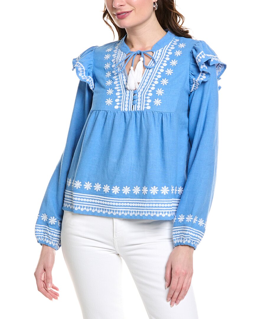 Блузка Sail to Sable с рукавами-баллонами из льняной смеси, синий
Блузка Sail to Sable с рукавами-баллонами из льняной смеси, синий