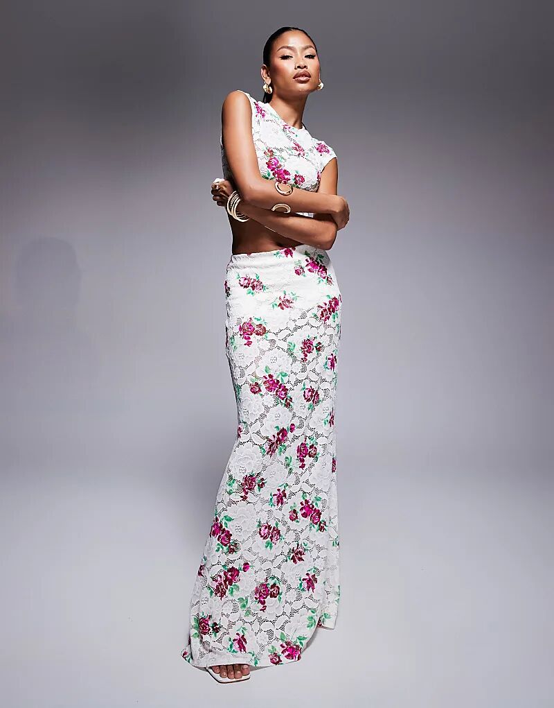 Юбка макси из кружева крючком AFRM с розовым цветочным принтом — часть комплекта
Юбка макси из кружева крючком AFRM с розовым цветочным принтом — часть комплекта