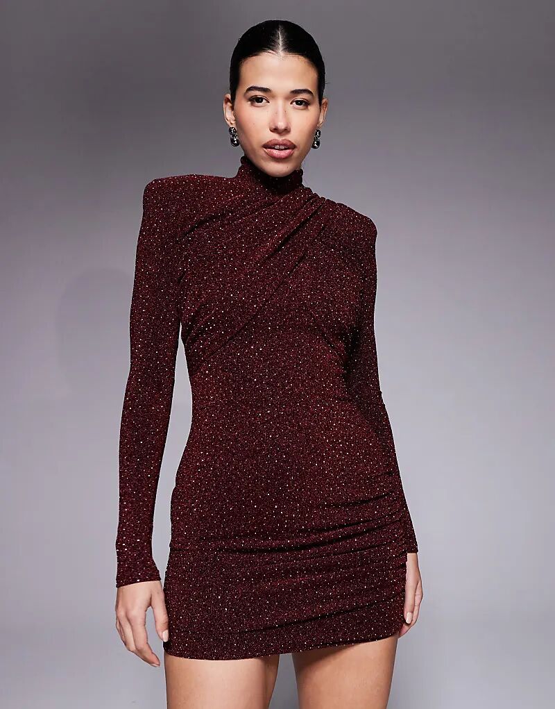 Платье-мини с рюшами и съемными подплечниками I'm Her со съемной отделкой, высоким воротом и длинными рукавами, с перекрестными вставками спереди, винного цвета
Платье-мини с рюшами и съемными подплечниками I'm Her со съемной отделкой, высоким воротом и длинными рукавами, с перекрестными вставками спереди, винного цвета