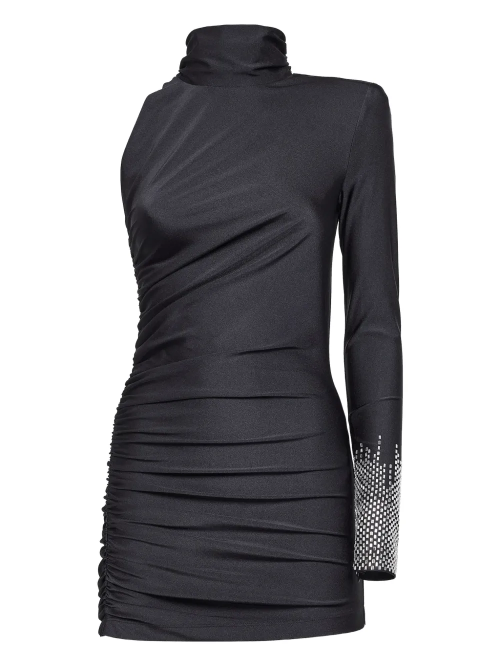 Платье на одно плечо с драпировкой и стразами Alina, черный
Платье на одно плечо с драпировкой и стразами Alina, черный