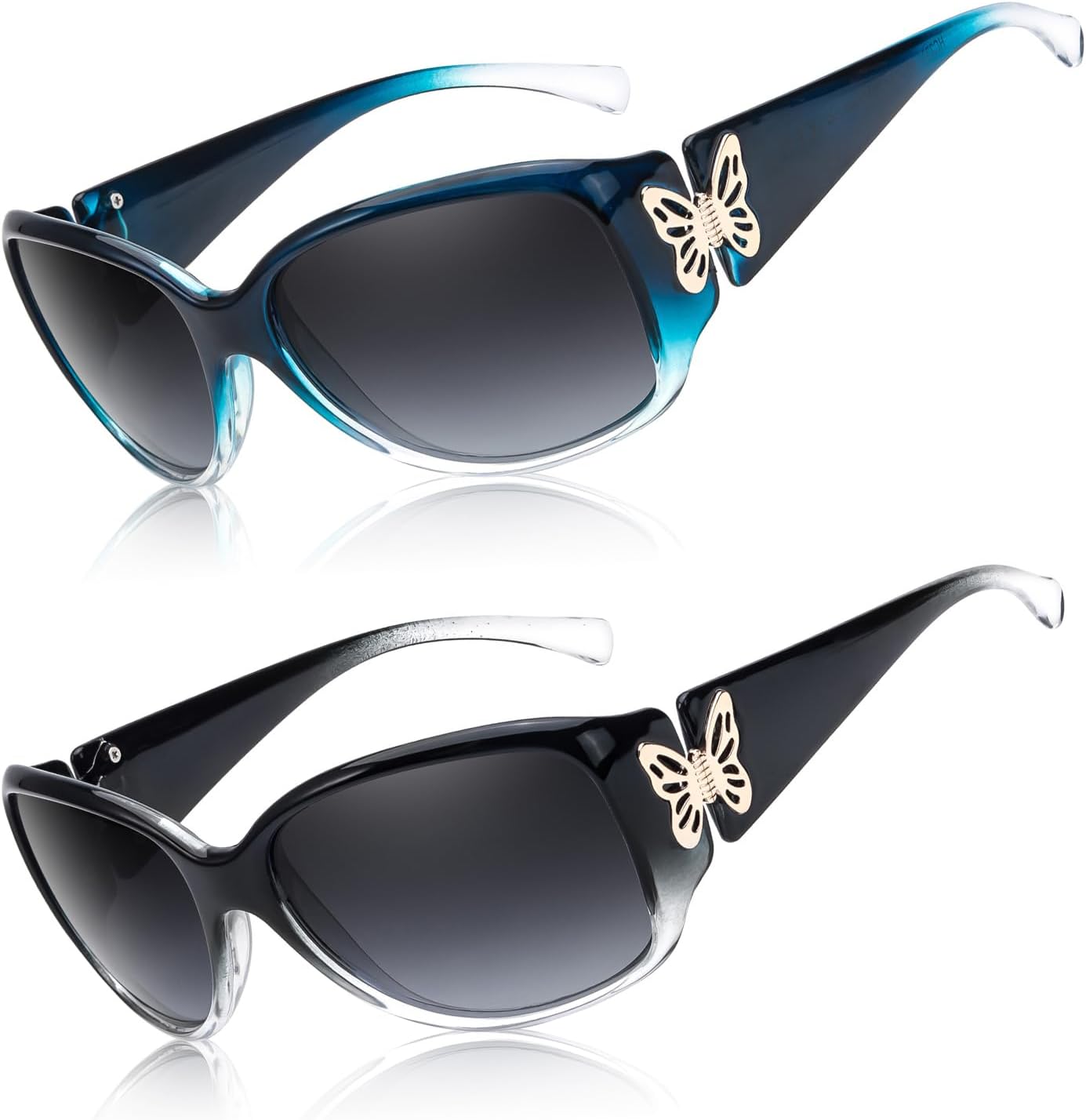 Женские поляризованные солнцезащитные очки Myiaur, модные ретро-очки с защитой от УФ-излучения UV400 и декором в виде бабочек (2 шт.), A05(2 Pack)gradient Black/Grey+gradient Blue/Grey
Женские поляризованные солнцезащитные очки Myiaur, модные ретро-очки с защитой от УФ-излучения UV400 и декором в виде бабочек (2 шт.), A05(2 Pack)gradient Black/Grey+gradient Blue/Grey