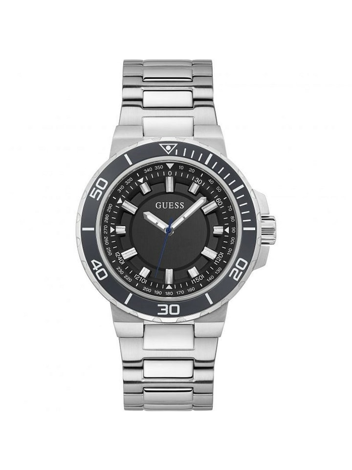 Guess Мужские аналоговые часы серебристого цвета
Guess Мужские аналоговые часы серебристого цвета