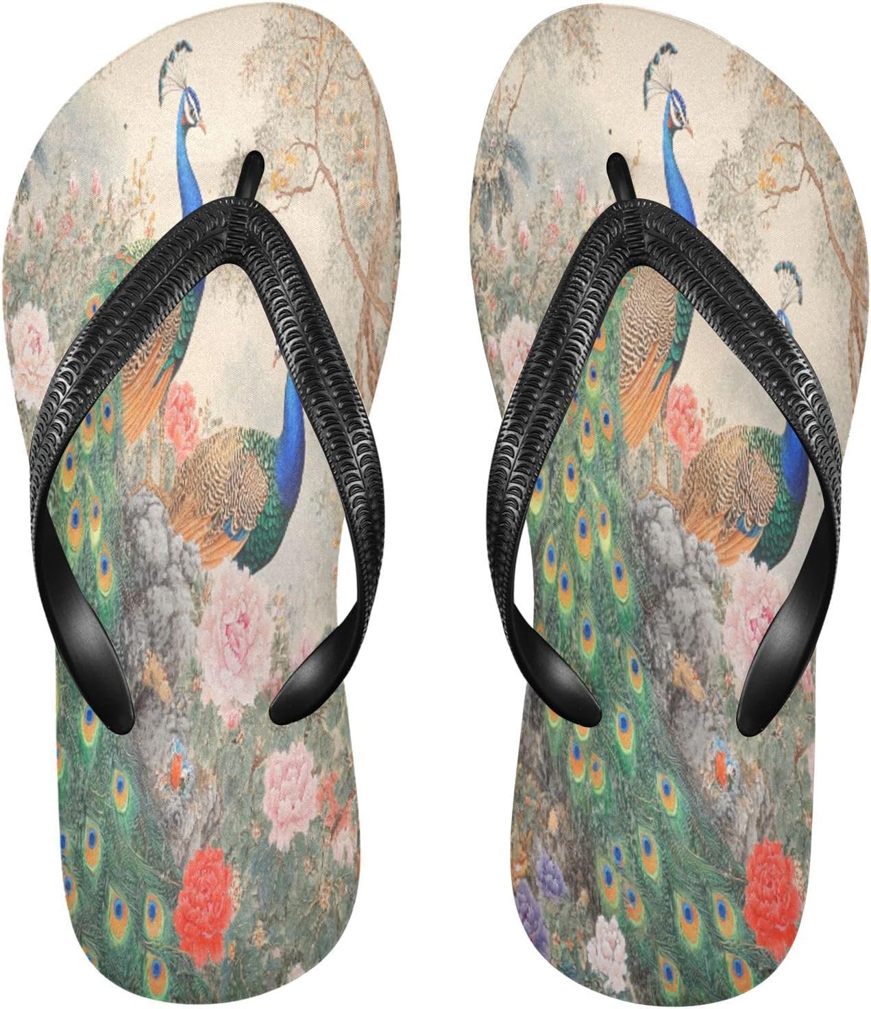 Женские и мужские пляжные шлепанцы-сланцы с принтом павлина и пиона, бежевые, резиновые, нескользящие летние тапочки Sinestour
Женские и мужские пляжные шлепанцы-сланцы с принтом павлина и пиона, бежевые, резиновые, нескользящие летние тапочки Sinestour