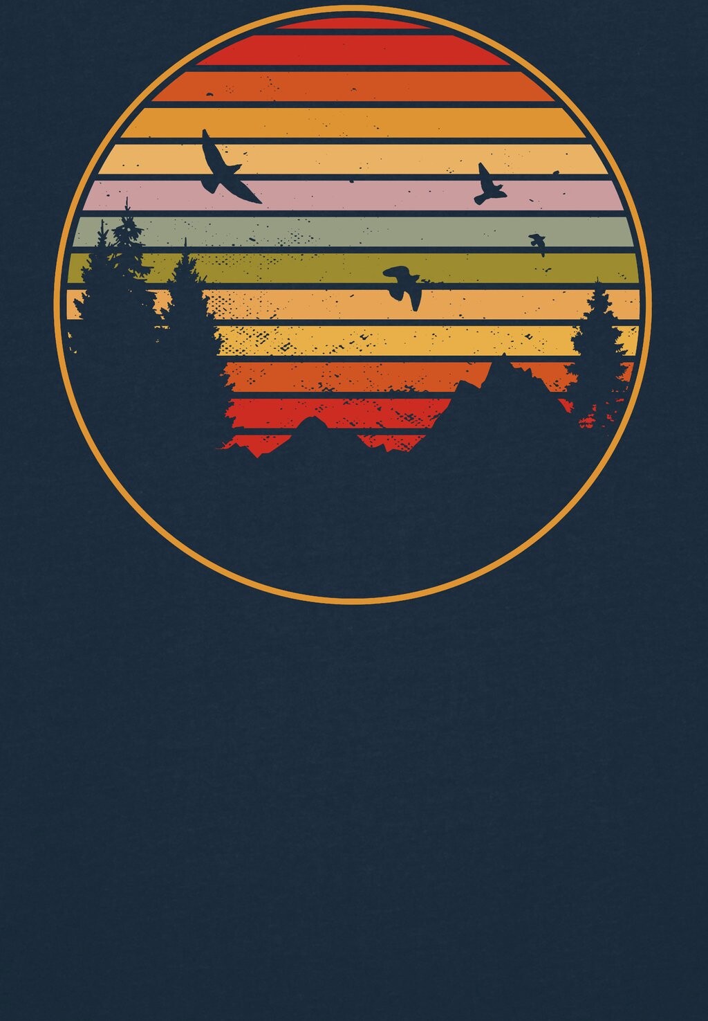 Футболка с принтом SUNSET BERGE & TANNEN watapparel, темно-синий 
Футболка с принтом SUNSET BERGE & TANNEN watapparel, темно-синий