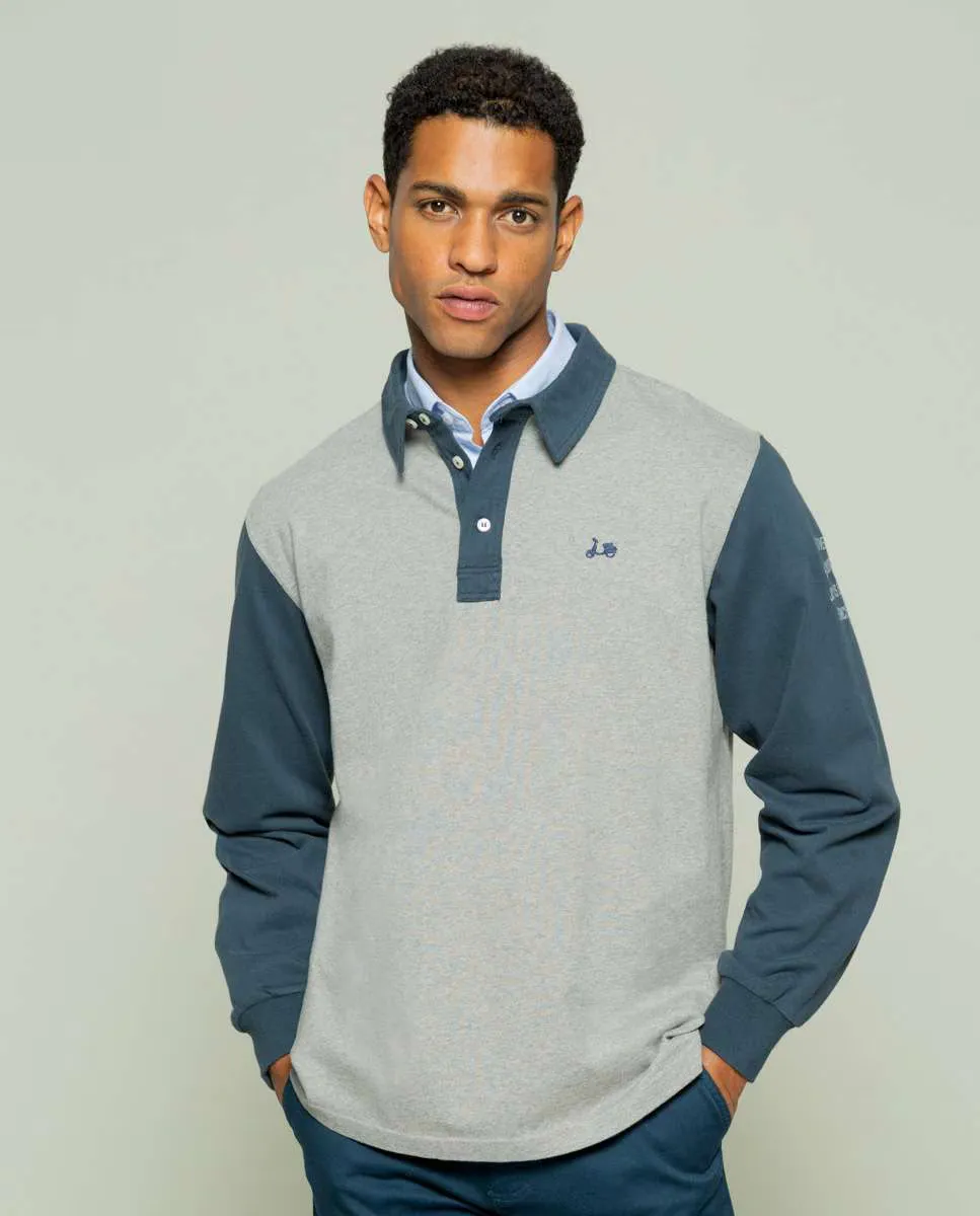 Серый мужской поло с длинным рукавом Scotta 1985 
Серый мужской поло с длинным рукавом Scotta 1985