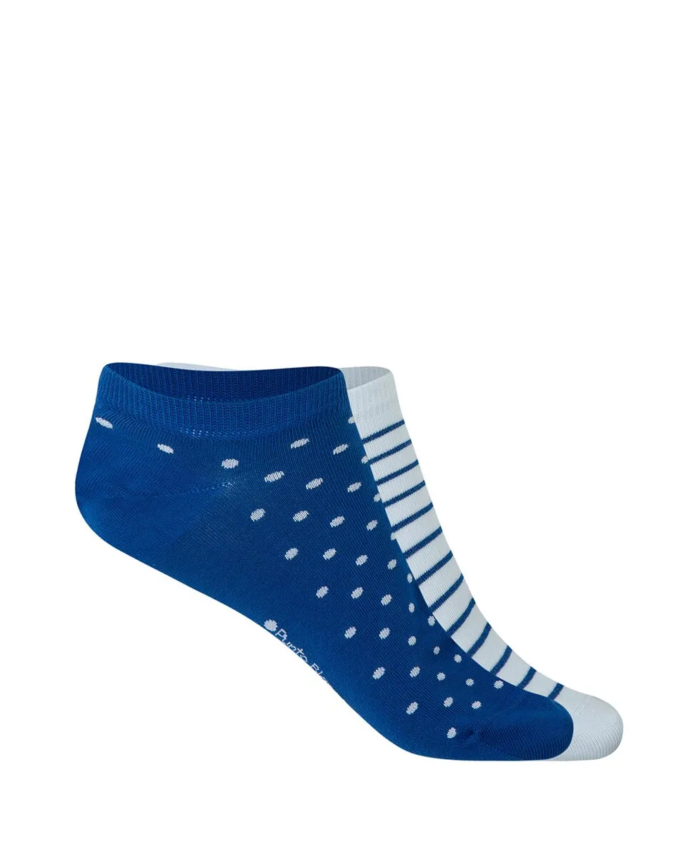 Упаковка из 2 плоских хлопковых носков с полосками и горошком Сделано в Испании Punto Blanco, синий
Упаковка из 2 плоских хлопковых носков с полосками и горошком Сделано в Испании Punto Blanco, синий