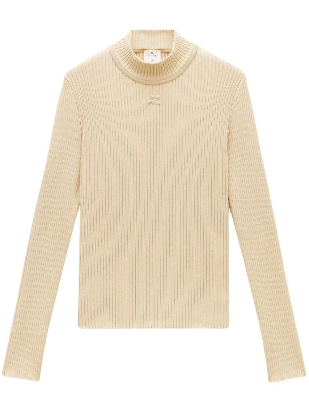 Джемпер в рубчик с высоким воротником Courrèges, нейтральный
Джемпер в рубчик с высоким воротником Courrèges, нейтральный