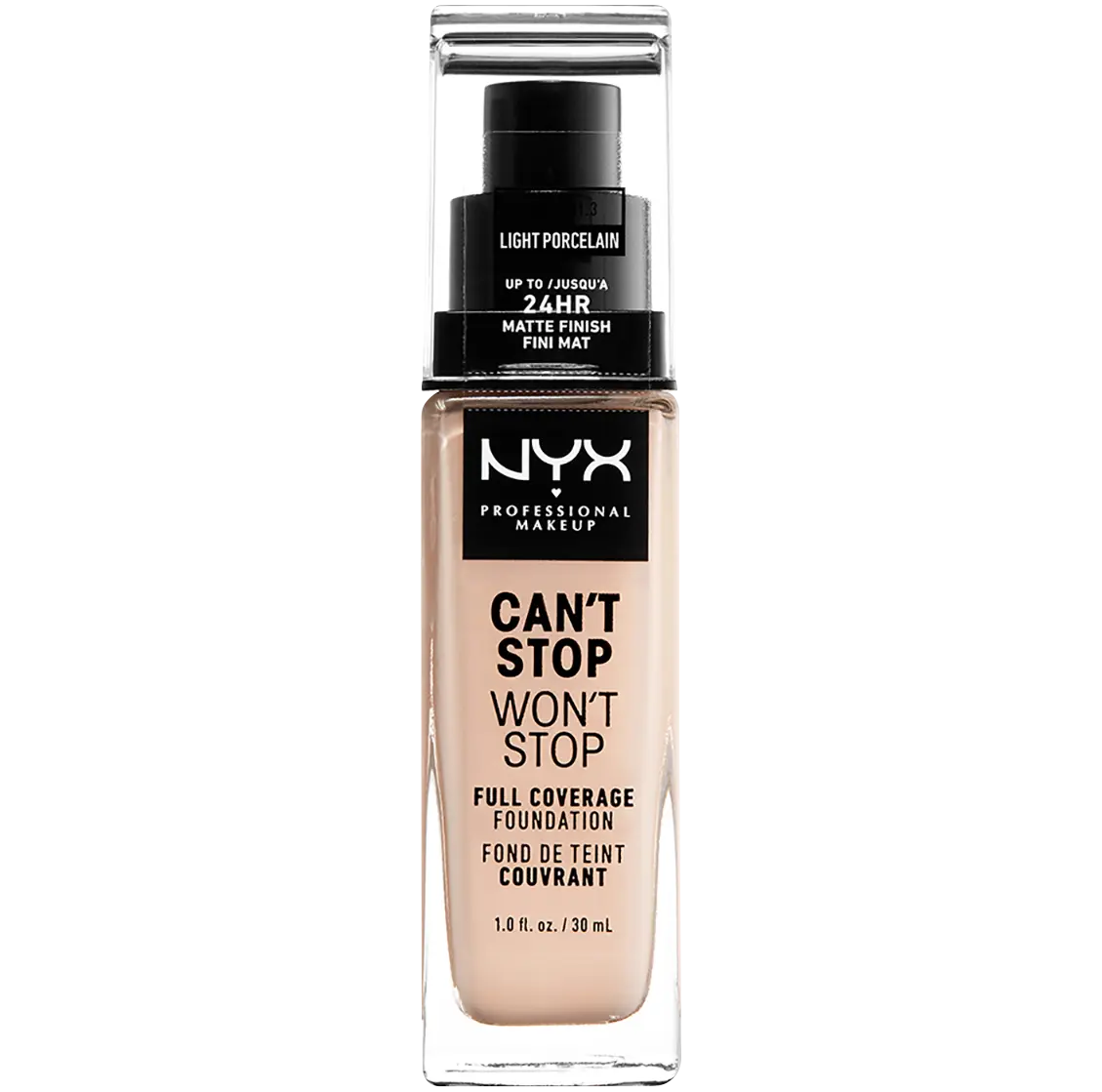 Легкая фарфоровая тональная основа для лица Nyx Professional Makeup Can'T Stop Won'T Stop, 30 мл
Легкая фарфоровая тональная основа для лица Nyx Professional Makeup Can'T Stop Won'T Stop, 30 мл
