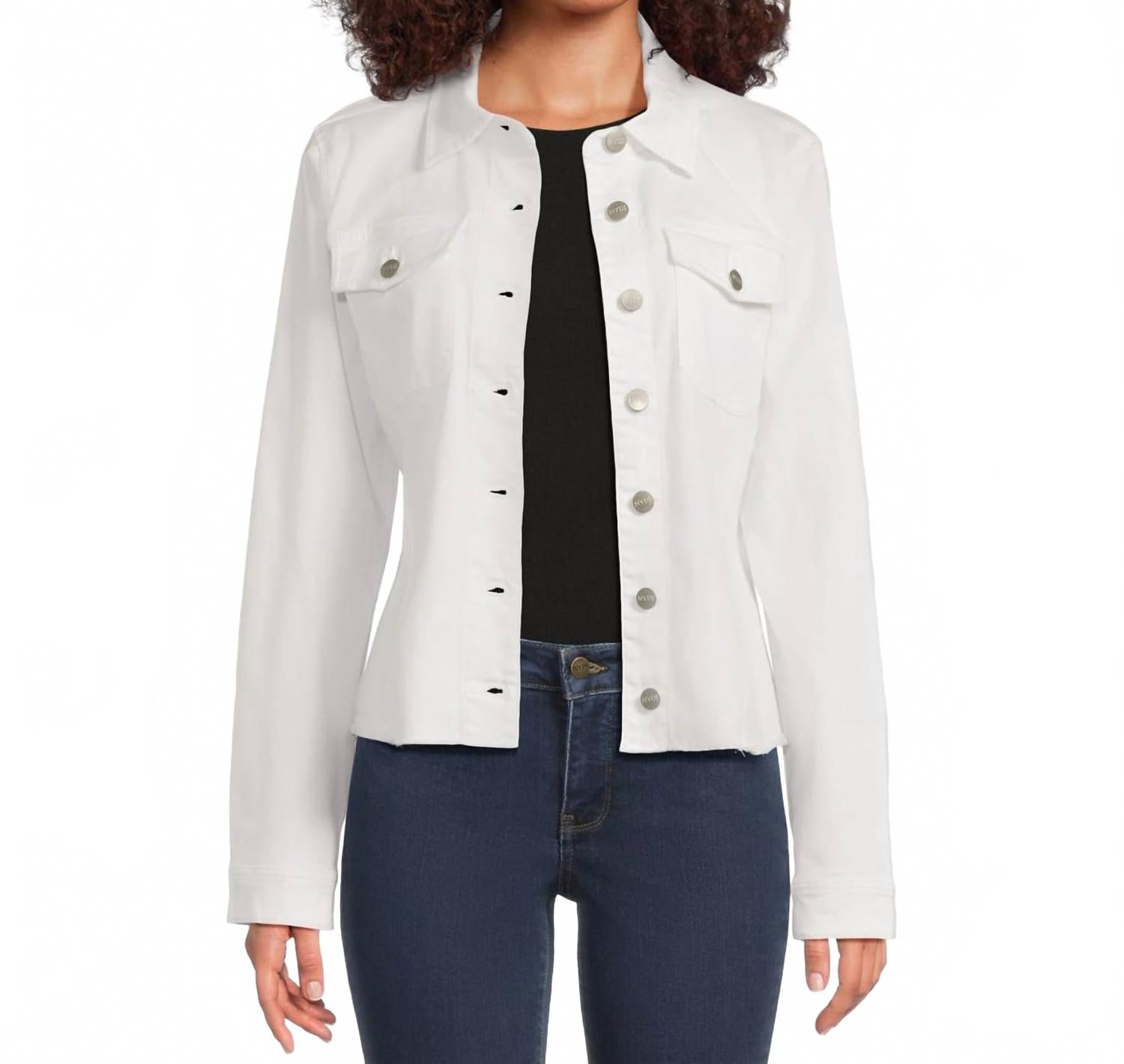 Джинсовая куртка с бахромой по низу, цвет «оптический белый» NYDJ
Джинсовая куртка с бахромой по низу, цвет «оптический белый» NYDJ