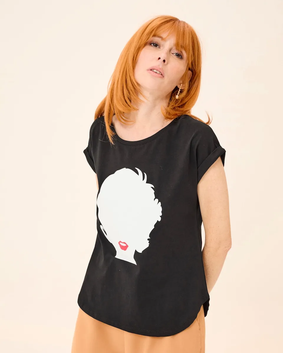 Женская футболка Jolie с коротким рукавом и принтом спереди Dolores Promesas, черный
Женская футболка Jolie с коротким рукавом и принтом спереди Dolores Promesas, черный